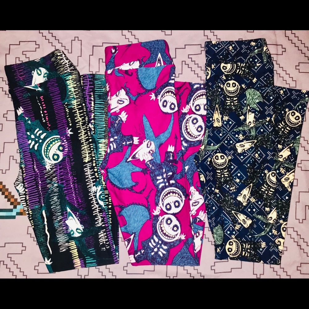 Trio of Lularoe L/XL Disney NBC Leggings!